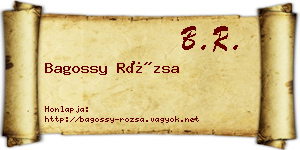 Bagossy Rózsa névjegykártya